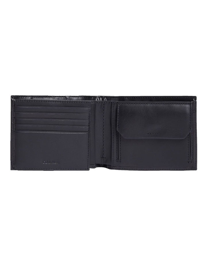 Smooth Trifold with Coin Wallet in Black