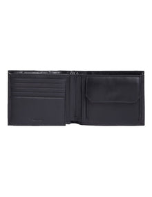 Smooth Trifold with Coin Wallet in Black