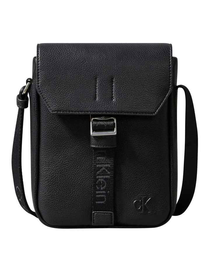 Logo Webbing Reporter Bag in Black