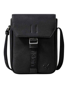 Logo Webbing Reporter Bag in Black