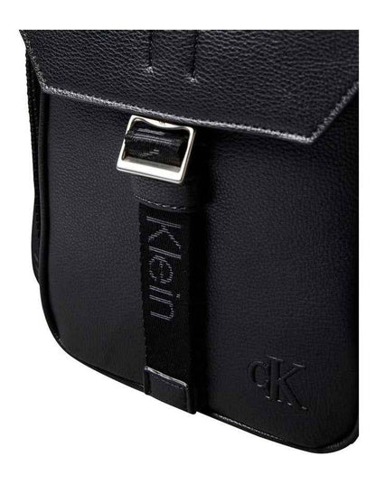 Logo Webbing Reporter Bag in Black