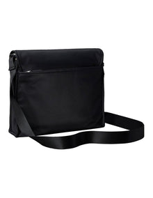 Matte Nylon Messenger Bag in Black