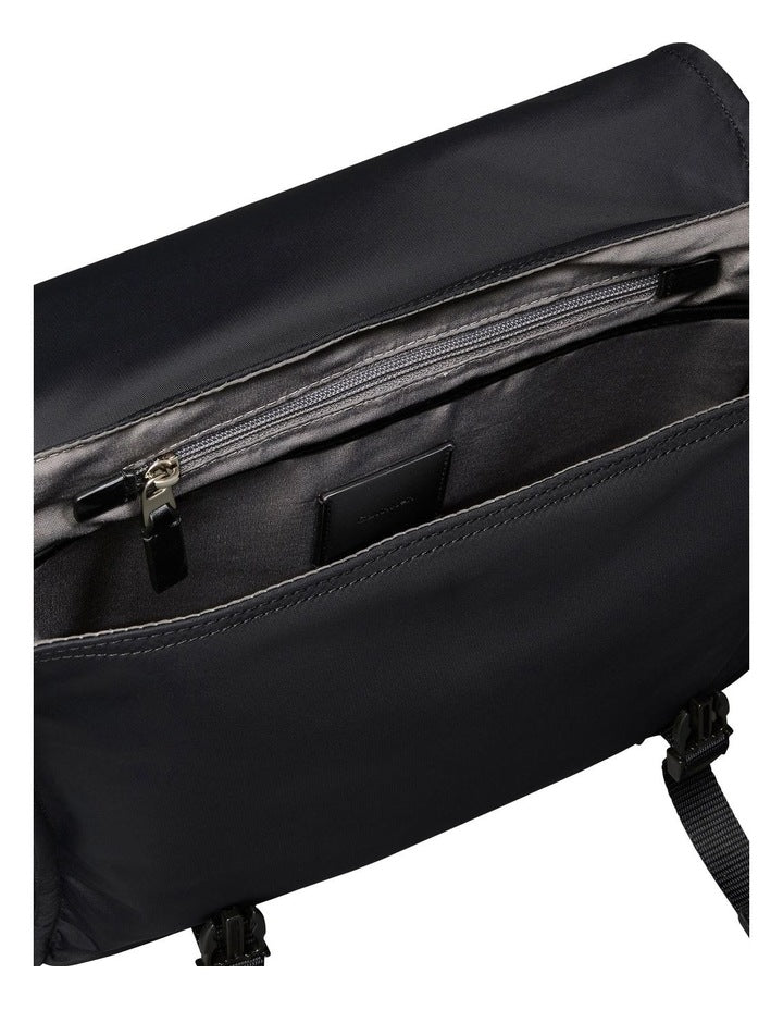 Matte Nylon Messenger Bag in Black