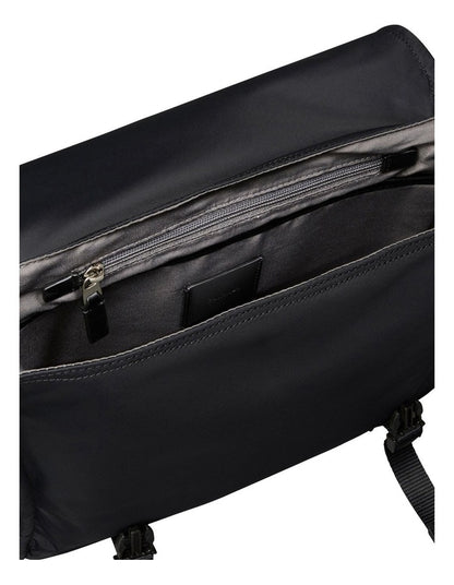 Matte Nylon Messenger Bag in Black