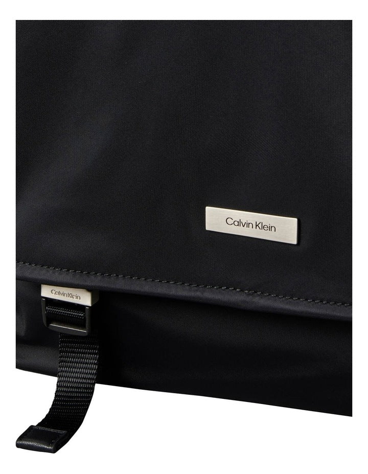 Matte Nylon Messenger Bag in Black