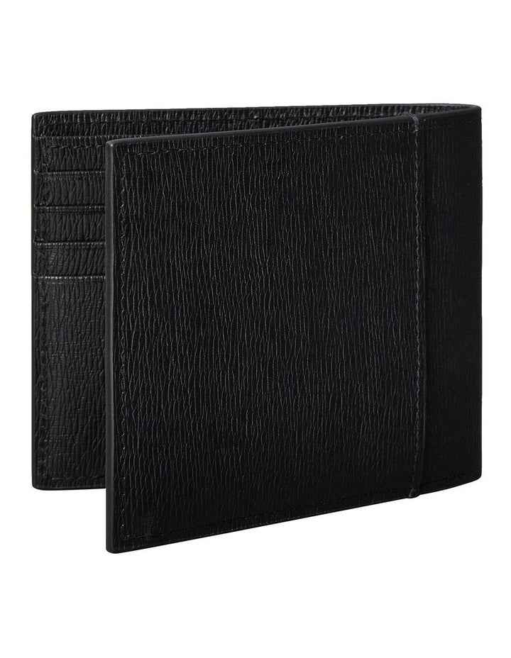 Logo Heavyweight East-West Bill Fold With Coin Wallet in Black