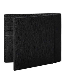 Logo Heavyweight East-West Bill Fold With Coin Wallet in Black
