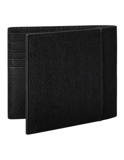 Logo Heavyweight East-West Bill Fold With Coin Wallet in Black