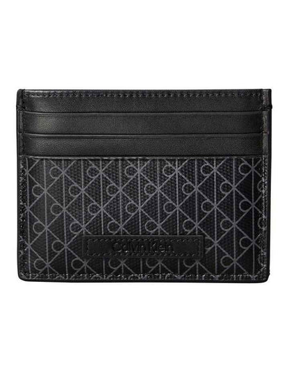 Allover Monogram Logo Card Case in Black
