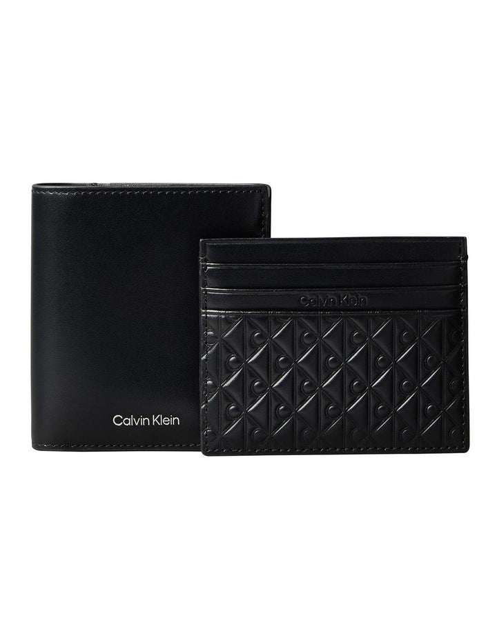 Leather Rfid Cardholder and Wallet Gift Set in Black