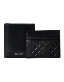 Leather Rfid Cardholder and Wallet Gift Set in Black