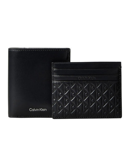 Leather Rfid Cardholder and Wallet Gift Set in Black