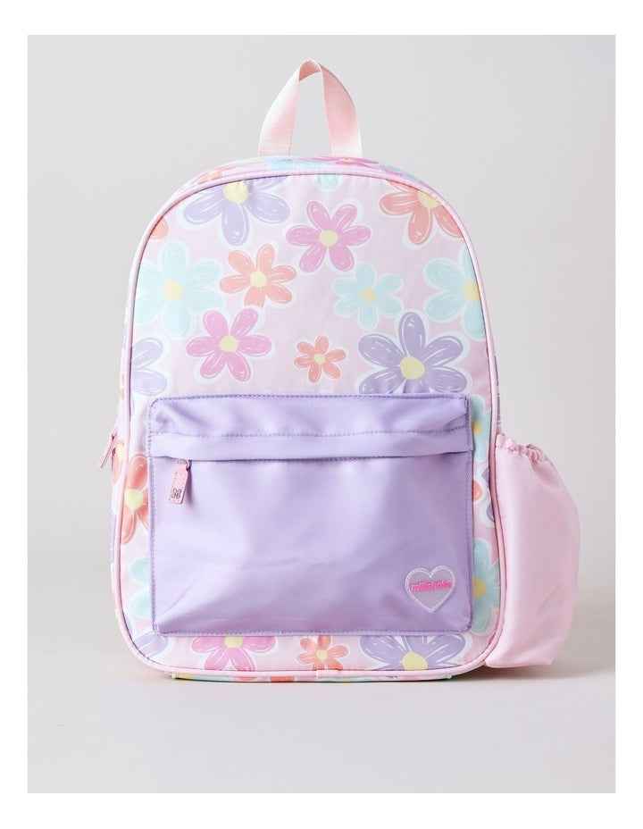 Girls Backpack Daisy Floral in Light Pink