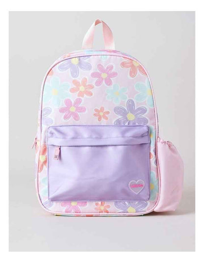 Girls Backpack Daisy Floral in Light Pink