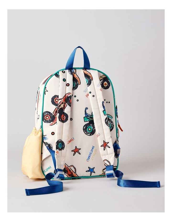 Boys Backpack Monster Truck in Tan
