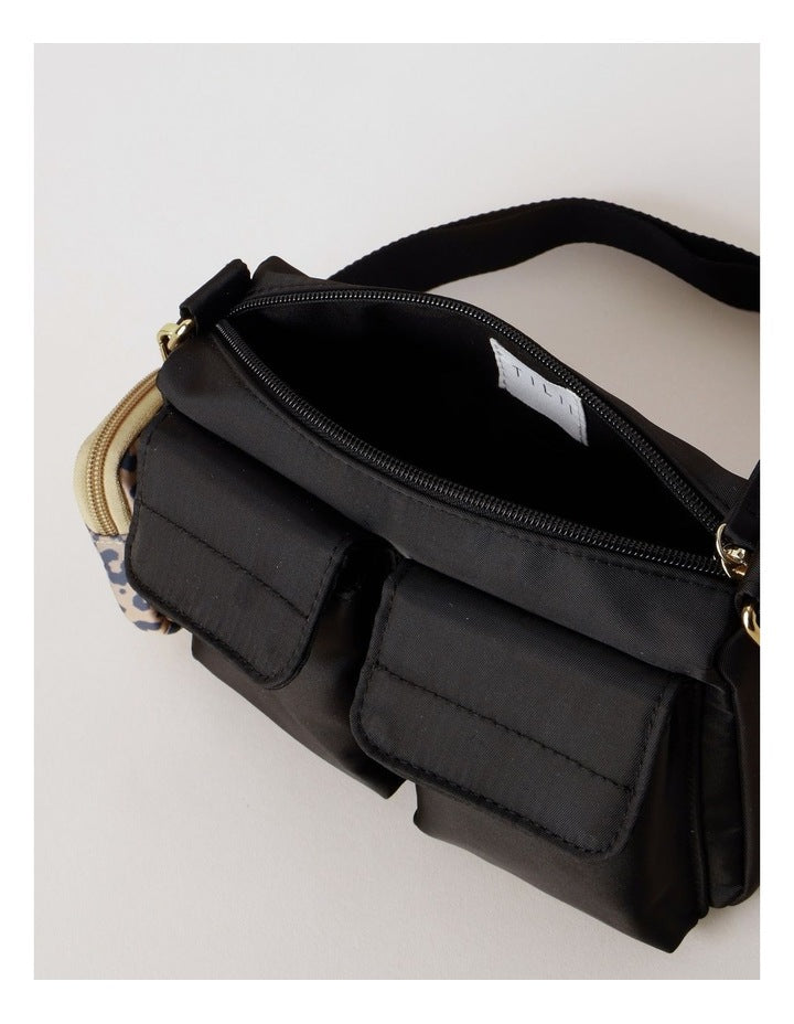 Nylon Cross Body in Black