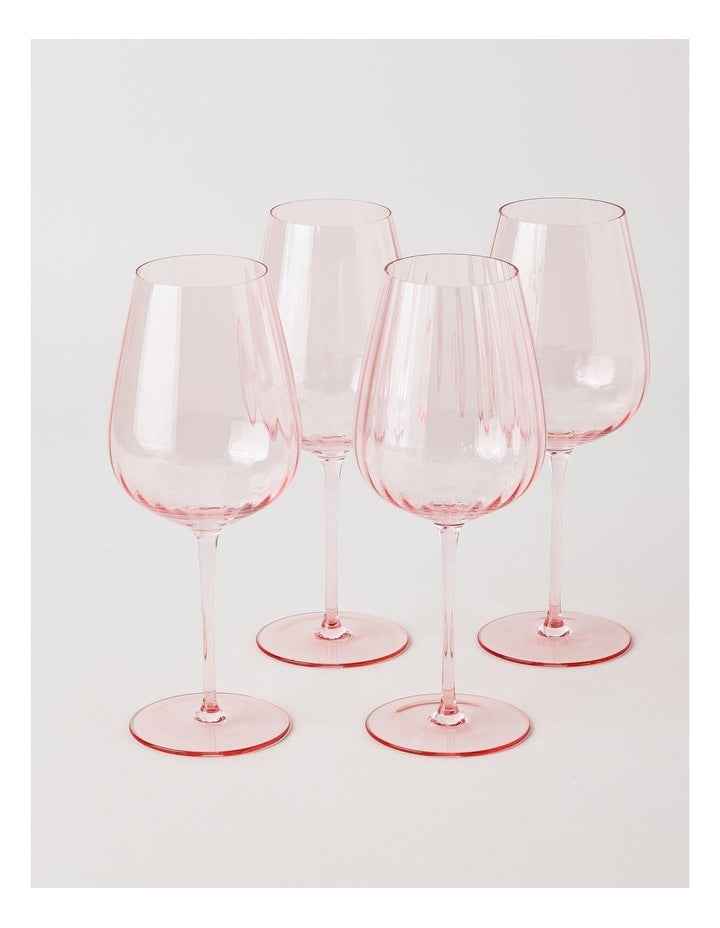 Cordelia Wine Glass Set of 4 in Pink
