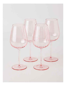 Cordelia Wine Glass Set of 4 in Pink