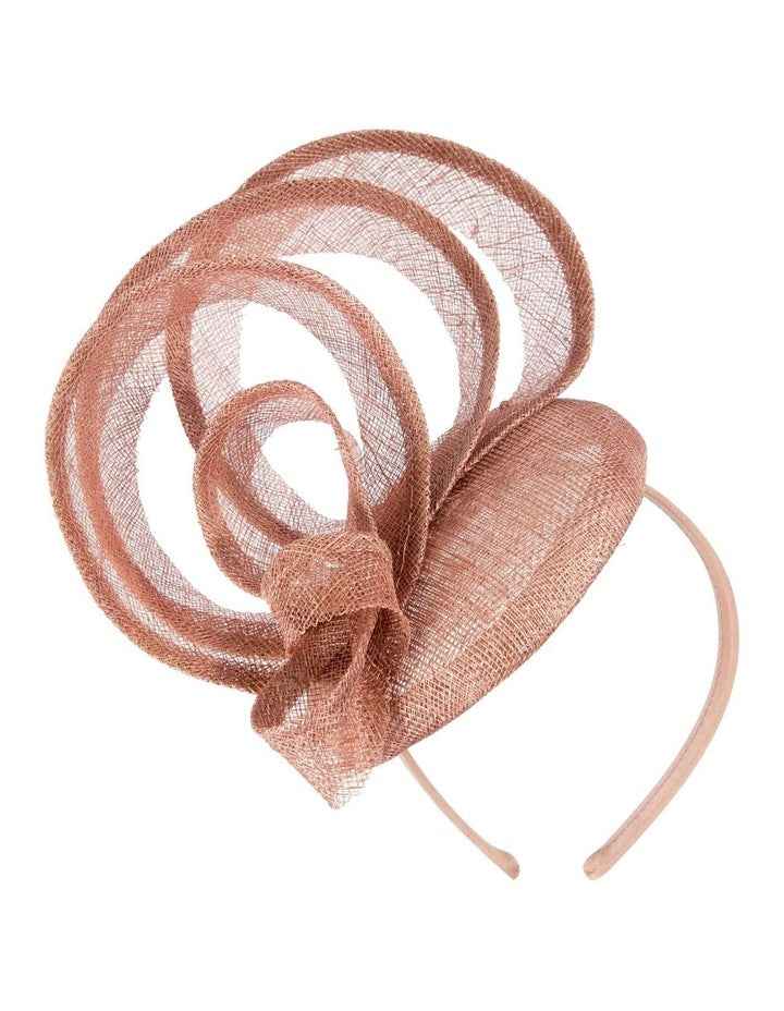Sinamay Fascinator With Loops in Taupe