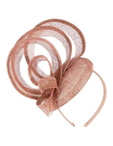 Sinamay Fascinator With Loops in Taupe