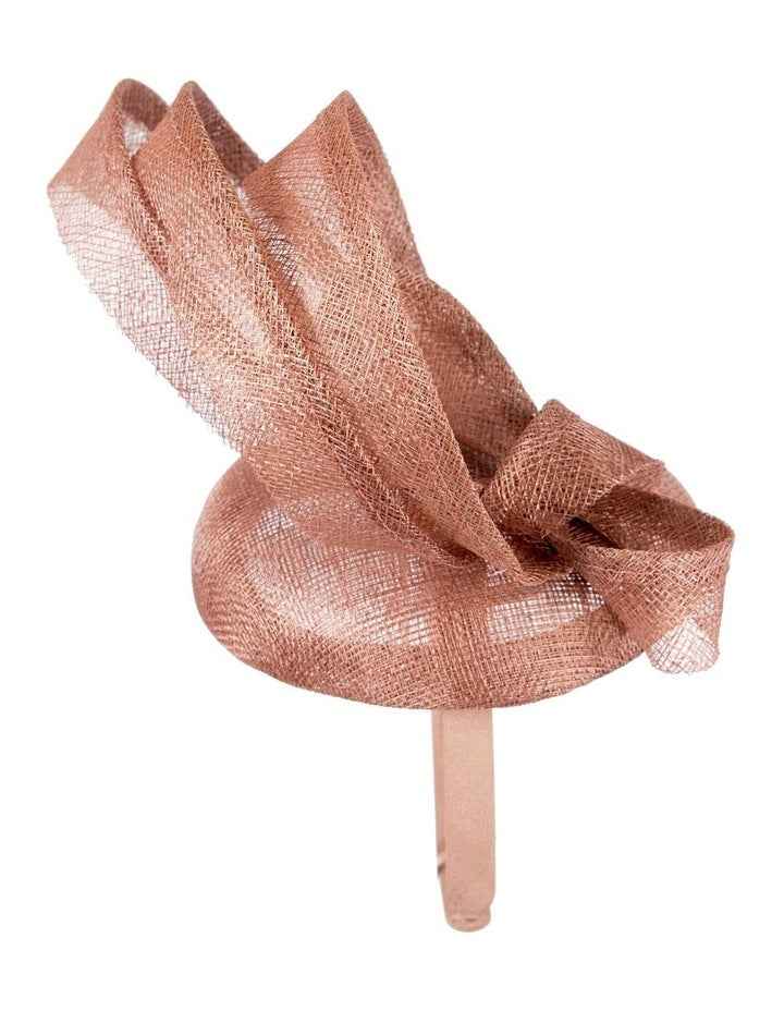 Sinamay Fascinator With Loops in Taupe