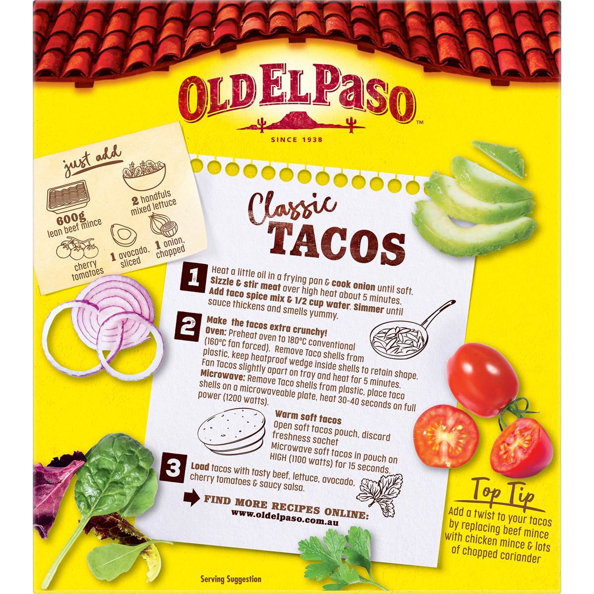 Old El Paso Hard 'n Soft Taco Kit Mexican Style 350g