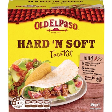 Old El Paso Hard 'N Soft Taco Kit Mexican Style 350g