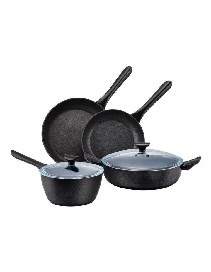 Per Silvia Nonstick Induction Cookware Set 4 Piece in Black