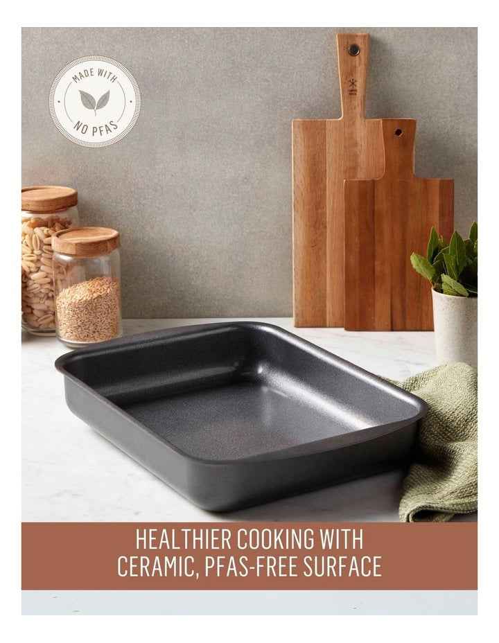 Per Benessere Ceramic Large Roaster 35x27cm iun Grey