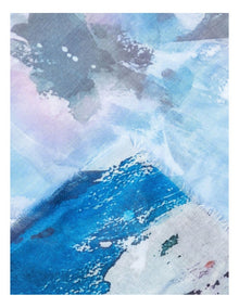 Painted Look Floral Scarf in Blue