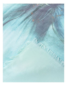 Detailed Floral Print Scarf in Green