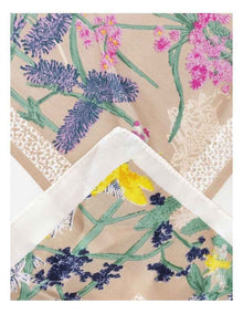 Floral Border Print Kerchief Scarf in Champagne