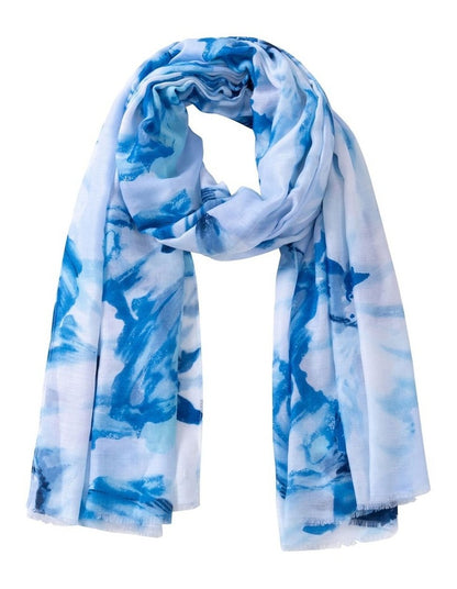 Floral Print Scarf in Blue