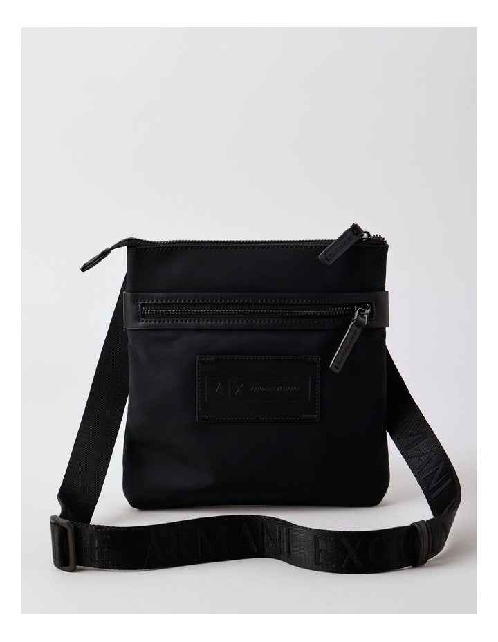 Logo Patch Messenger Bag in Black