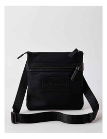 Logo Patch Messenger Bag in Black