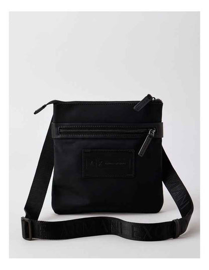 Logo Patch Messenger Bag in Black