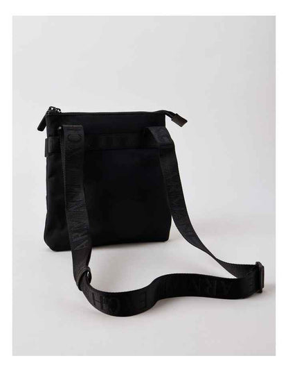 Logo Patch Messenger Bag in Black