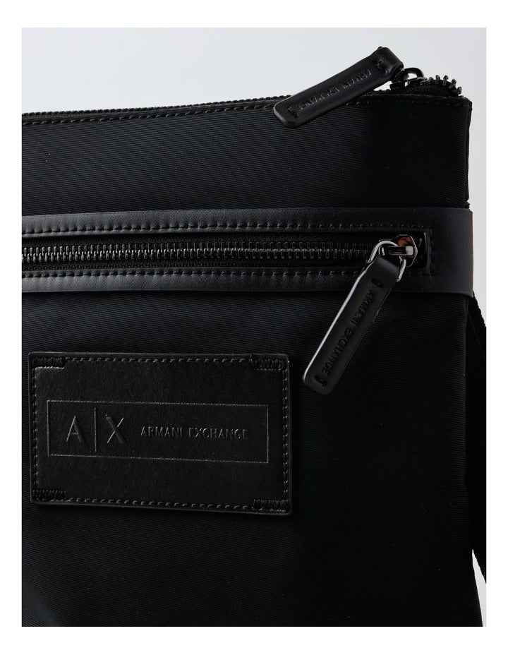 Logo Patch Messenger Bag in Black