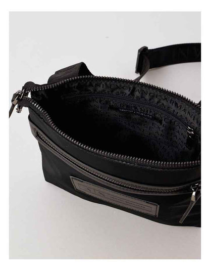 Logo Patch Messenger Bag in Black