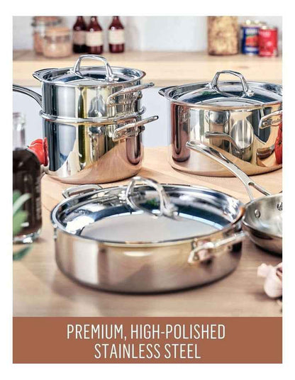 Eternita Clad Stainless Steel Induction Covered Saucepan 16cm/1.8L in Silver