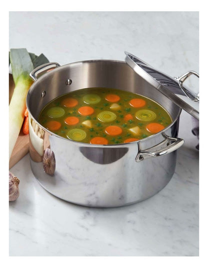 Eternita Clad Stainless Steel Induction Covered Stockpot 30cm/11.3L in Silver