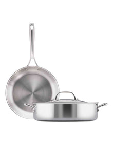 Eternita Clad Stainless Steel Induction Cookware Set 2 Piece in Silver