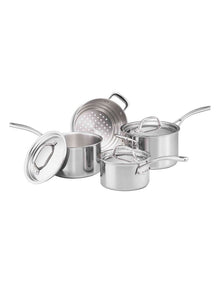 Eternita Clad Stainless Steel Induction Cookware Set 4 Piece in Silver