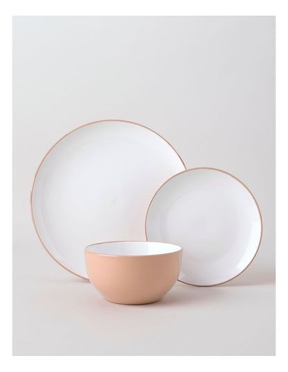 Two Tone 12pc Dinner Set in Taupe