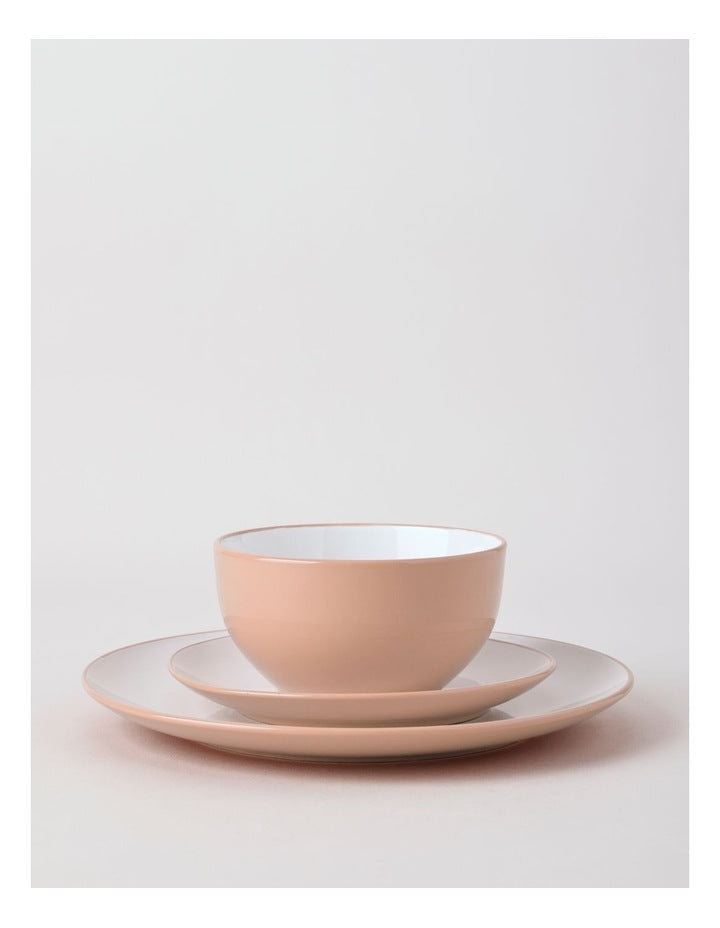 Two Tone 12pc Dinner Set in Taupe