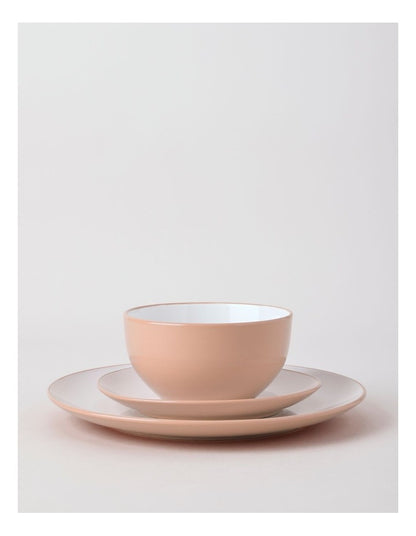 Two Tone 12pc Dinner Set in Taupe