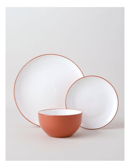 Two Tone 12pc Dinner Set in Red