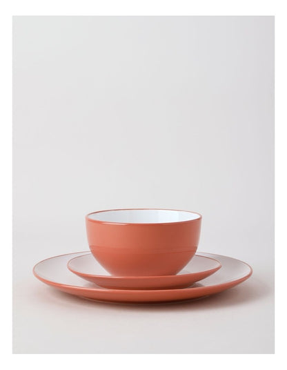 Two Tone 12pc Dinner Set in Red