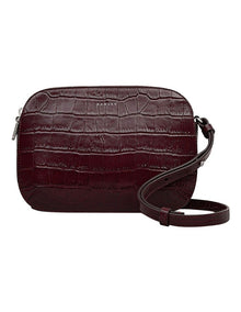Dukes Place Faux Croc Medium Crossbody Bag in Dark Cherry