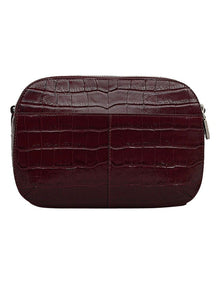 Dukes Place Faux Croc Medium Crossbody Bag in Dark Cherry